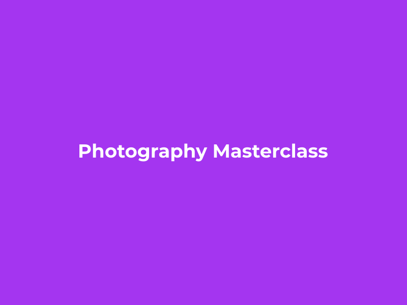 Photography Masterclass Complete Guide Udemy