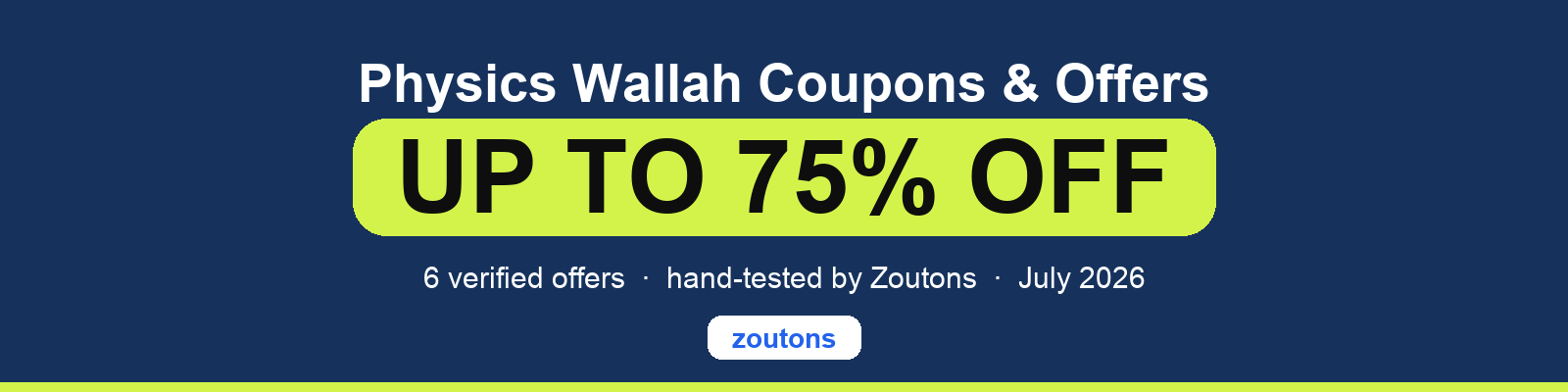 Physics Wallah Coupons July 2026