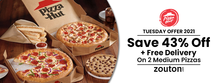 Pizza Hut Tuesday Offer 2021 (July Special): Save 43% + Free Delivery