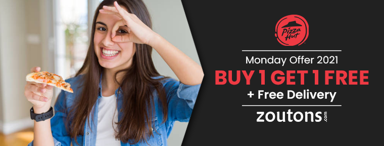 Pizza Hut Monday Offer (July 2021): Buy 1 Get 1 Free Offer + Free Delivery