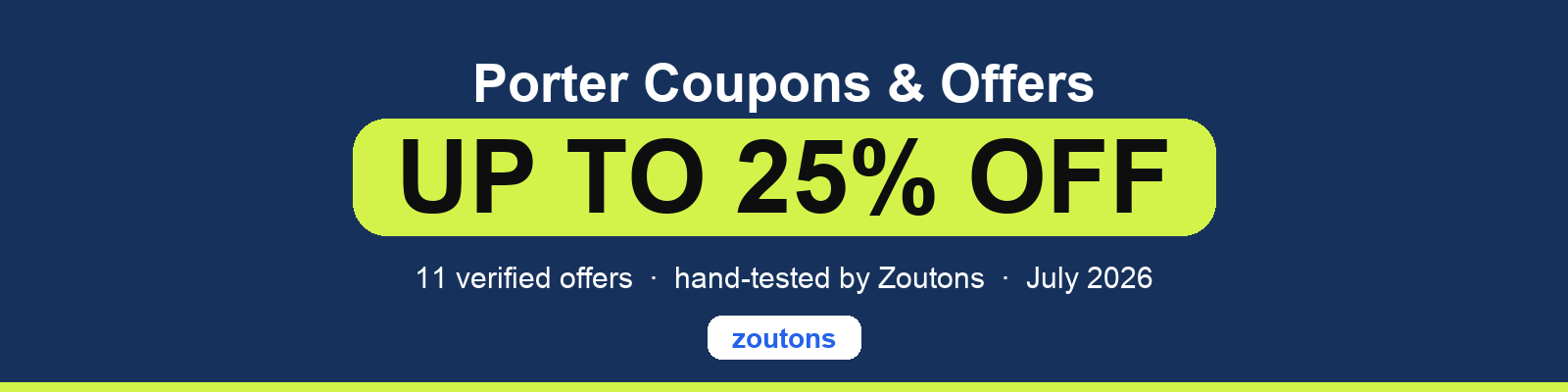 Porter Coupons July 2026