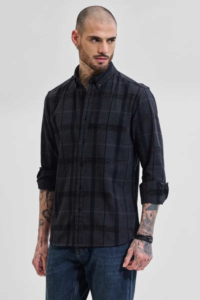 Black Checks Slim Fit Shirt