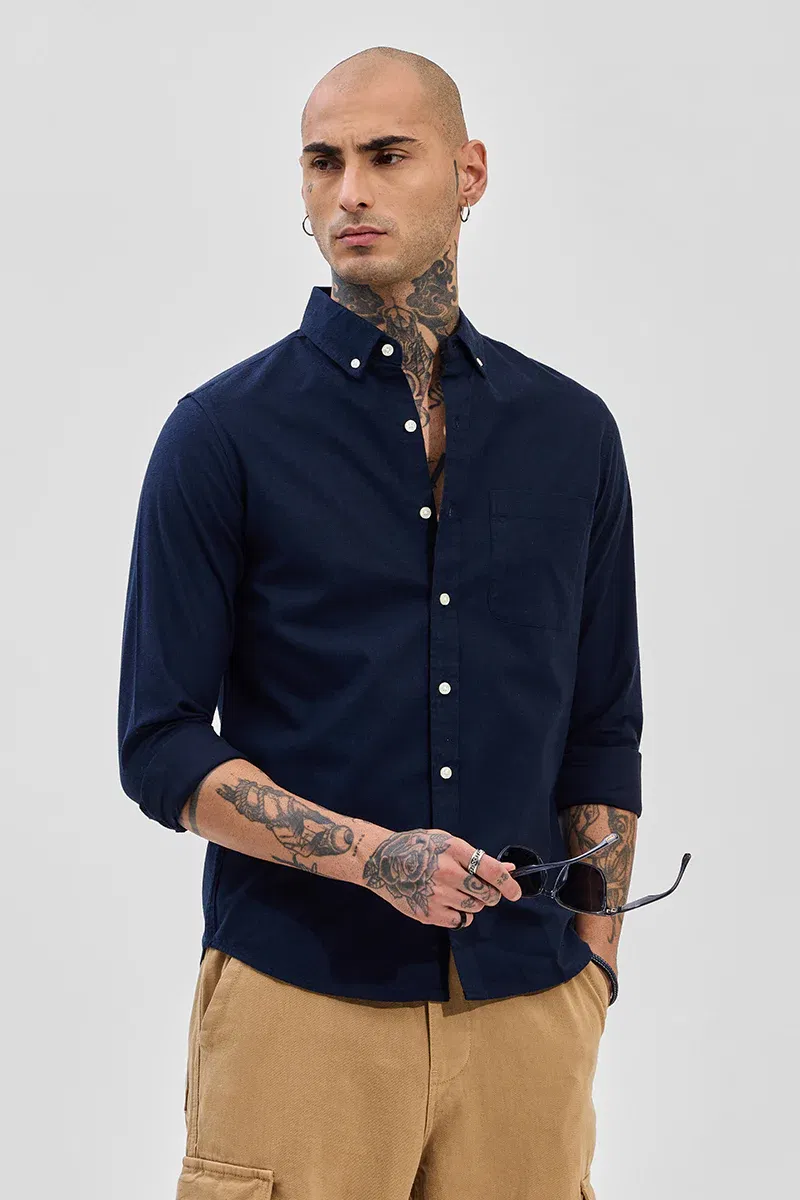 Core Lab Dark Navy Button-Down Slim Fit