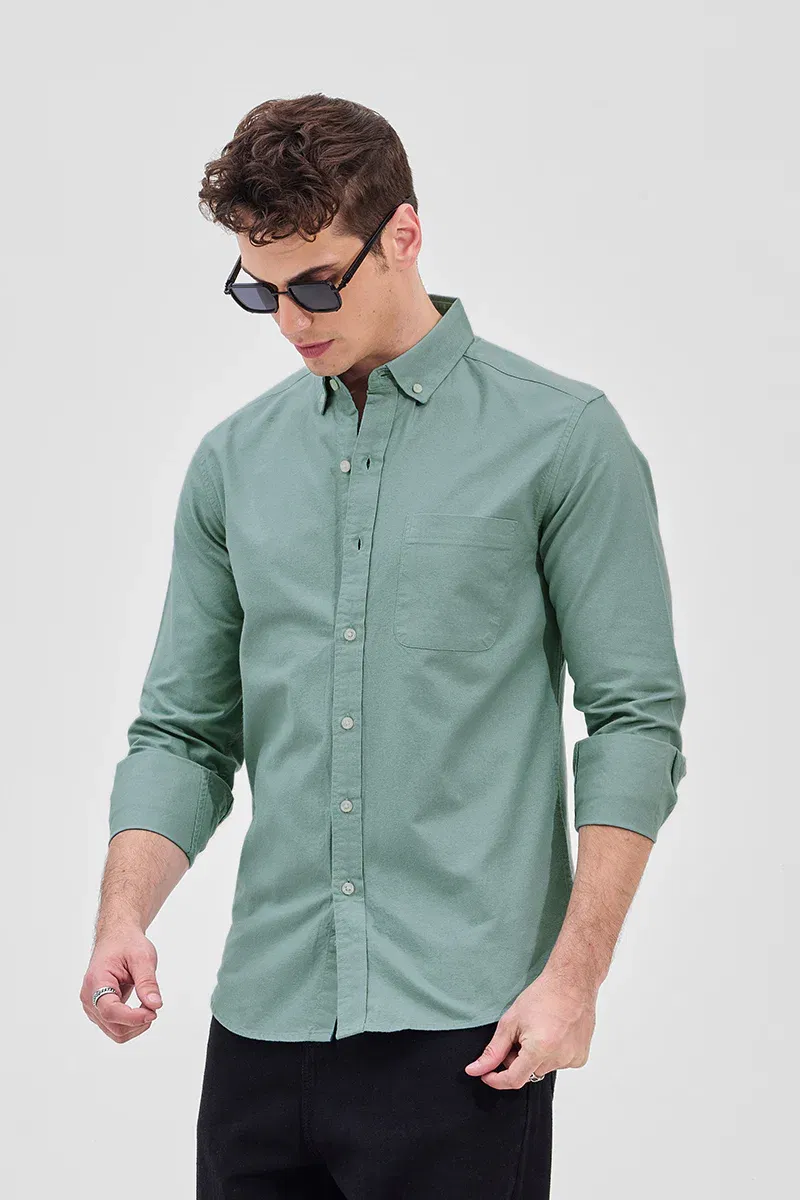 Core Lab Green Button-Down Slim Fit