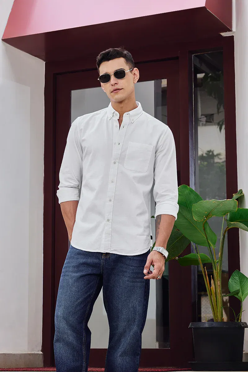 Core Lab White Button-Down Slim Fit