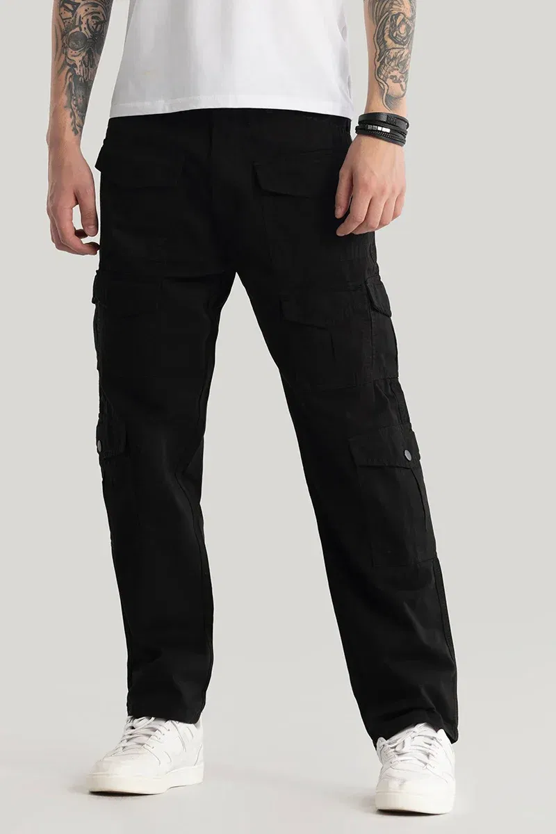 Nils Loose Fit Black Cargo