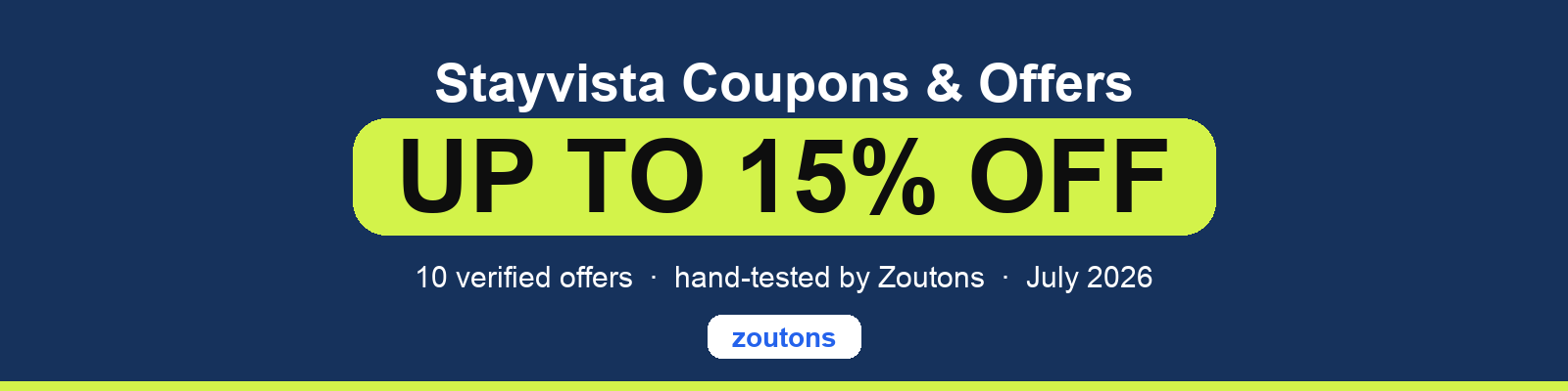 Stayvista Coupons July 2026