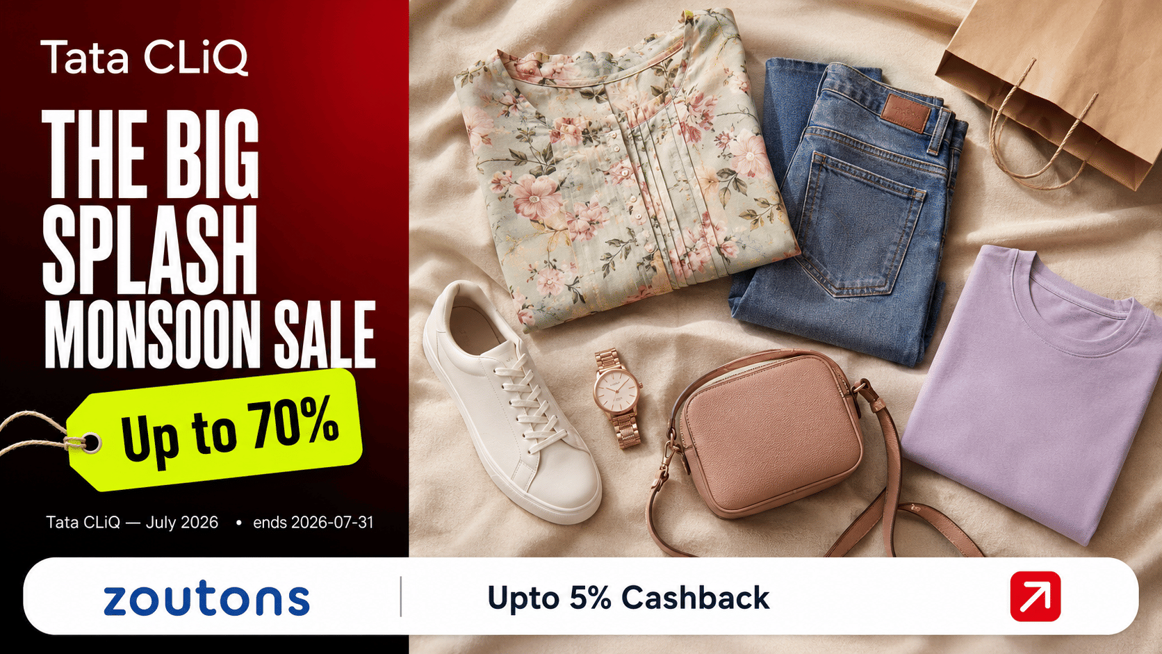 Tata CLiQ The Big Splash Monsoon Sale — Up to <strong class='bold'><strong class='bold'><strong class='bold'><strong class='bold'><strong class='bold'><strong class='bold'><strong class='bold'><strong class='bold'><strong class='bold'><strong class='bold'><strong class='bold'><strong class='bold'><strong class='bold'><strong class='bold'><strong class='bold'>70%</strong></strong></strong></strong></strong></strong></strong></strong></strong></strong></strong></strong></strong></strong></strong> Off on Fashion, Footwear & Accessories