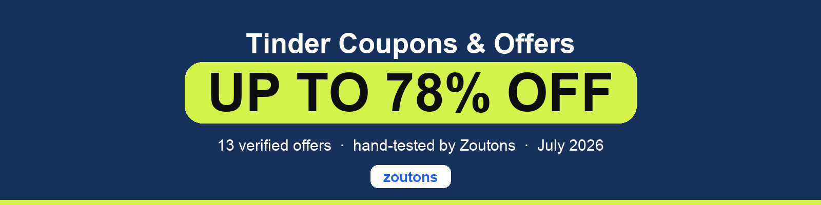 Tinder Coupons July 2026