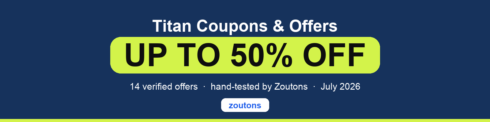 Titan Coupons July 2026
