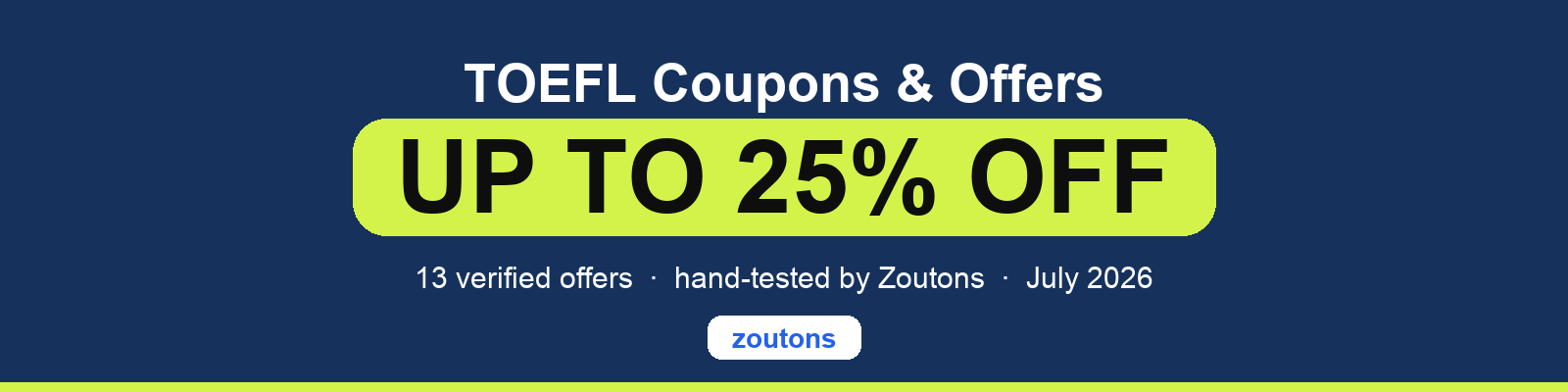 TOEFL Coupons July 2026