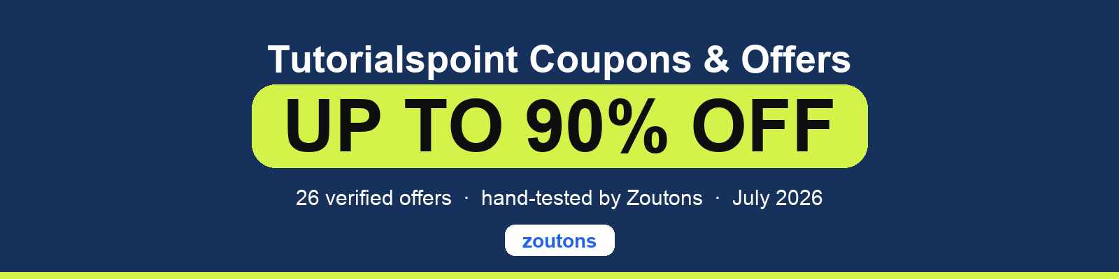 Tutorialspoint Coupons July 2026