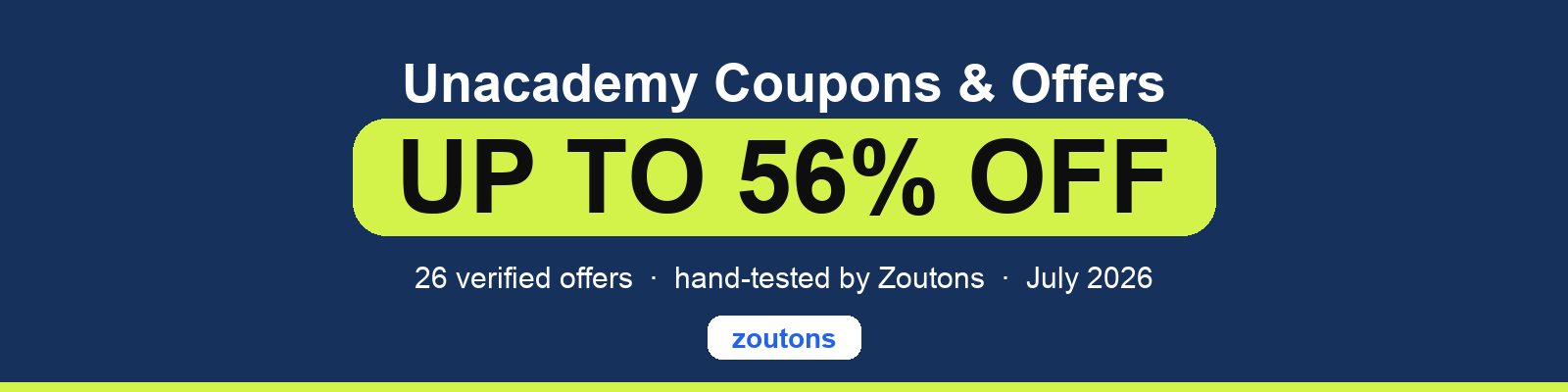 Unacademy Coupons July 2026