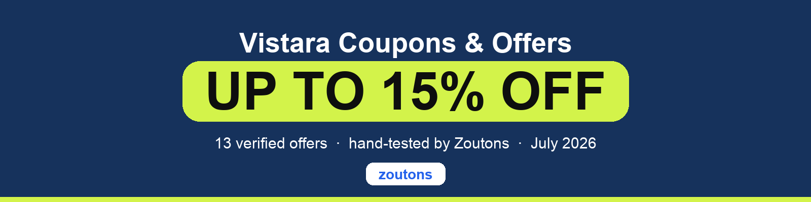Vistara Coupons July 2026