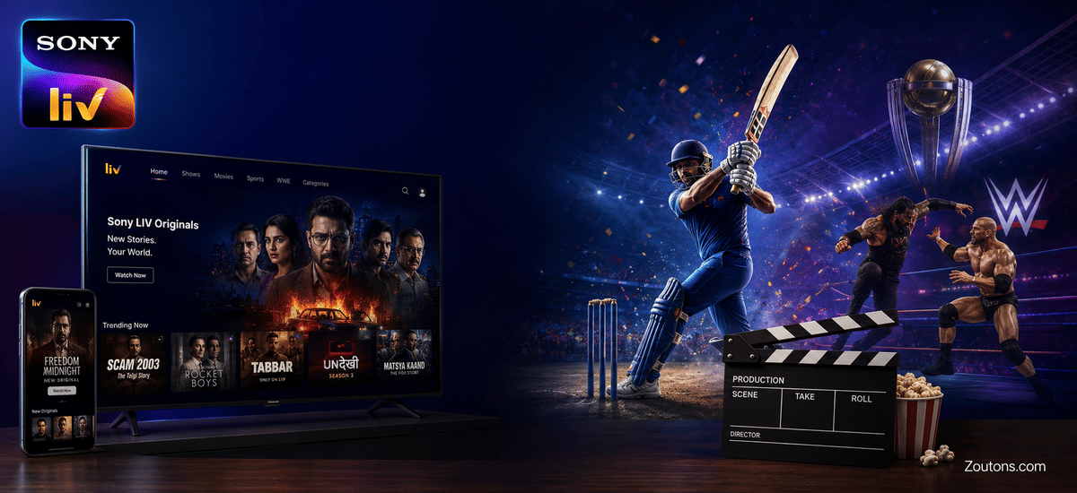 Sony LIV July 2026 watch guide banner featuring cricket, WWE and original series