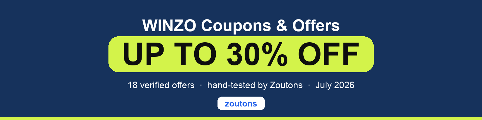 WINZO Coupons July 2026