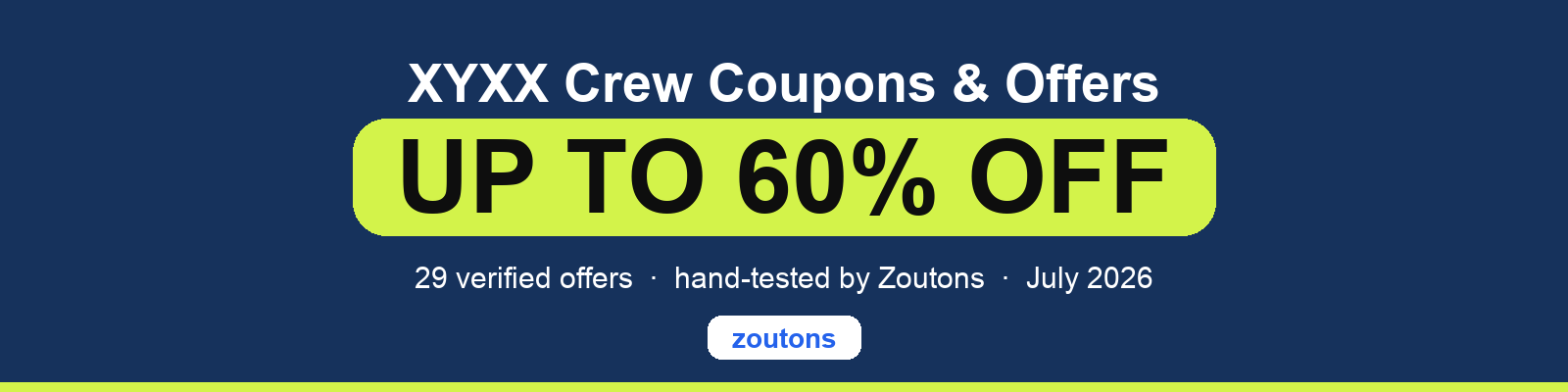 XYXX Crew Coupons August 2026