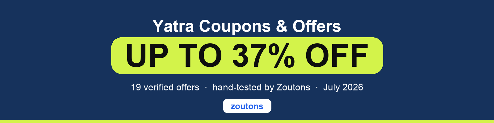 Yatra Coupons July 2026
