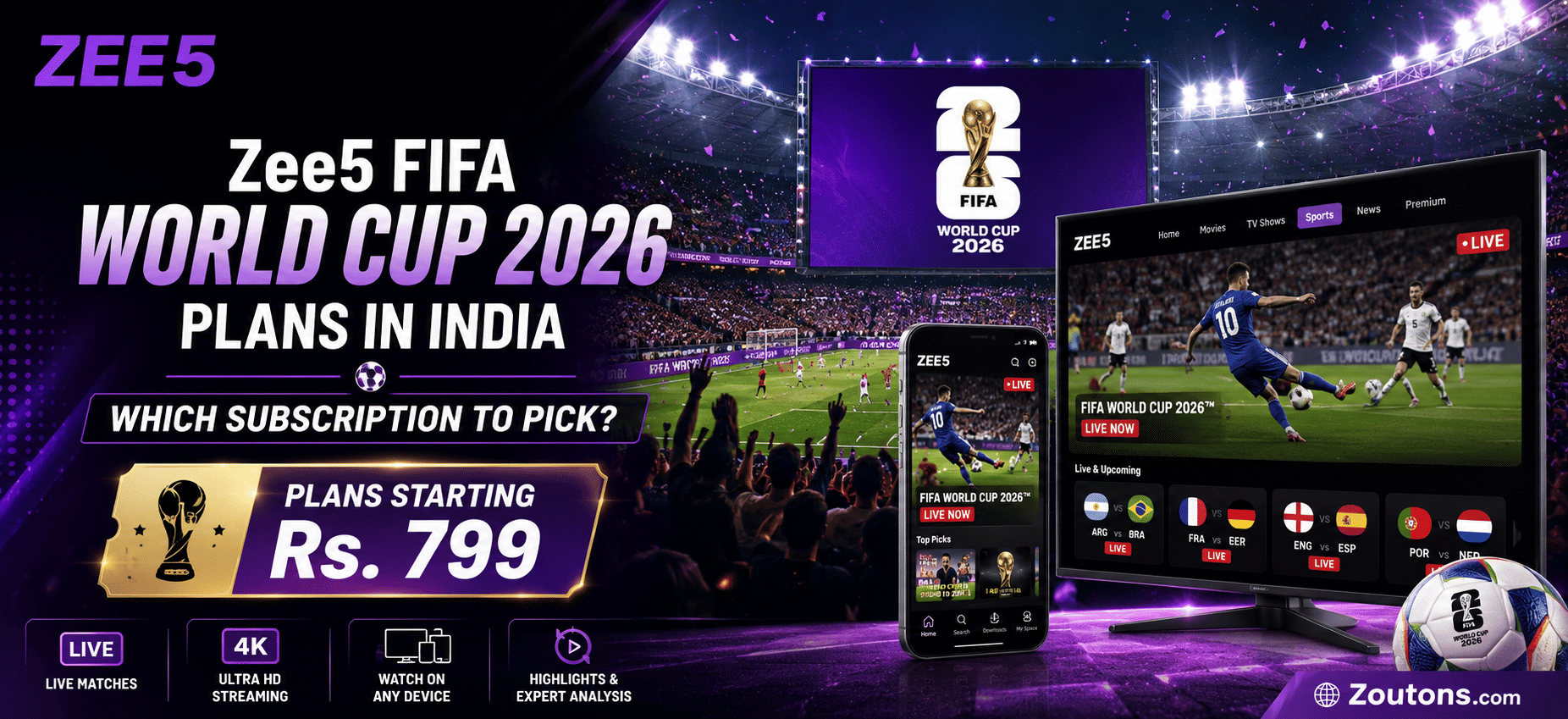 Zee5 FIFA World Cup 2026 Plans in India
