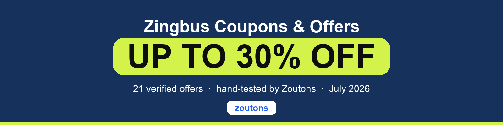 Zingbus Coupons July 2026