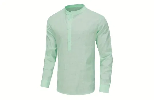 Classic Design Cotton Boat Neck Henley Shirt