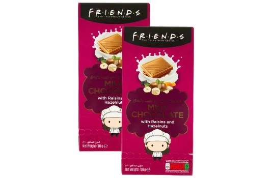 Friends Milk Chocolate With Raisins And Hazelnuts 2 X 100 g