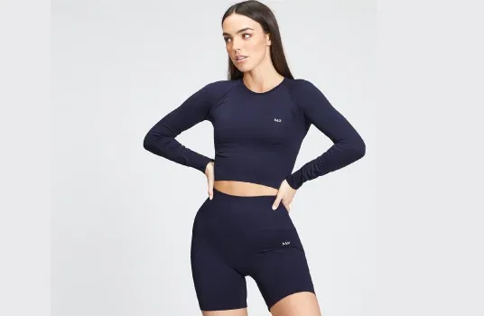 MP Women's Shape Seamless Long Sleeve Top-Navy
