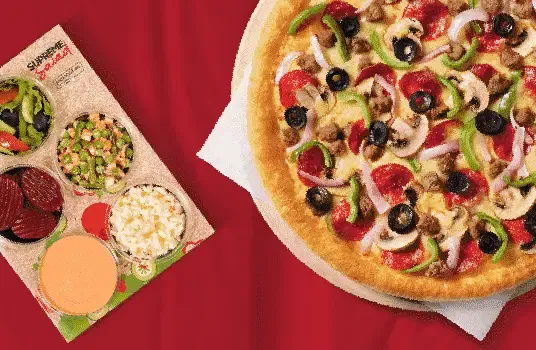 Supreme Duo Meal: 1 Medium Pizza + 2 Side Items + 2 Soft Drinks