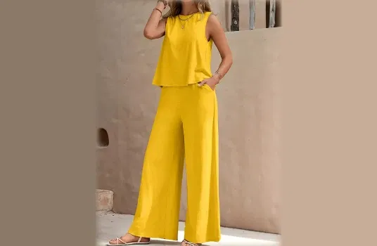 Solid Elegant Two-piece Set