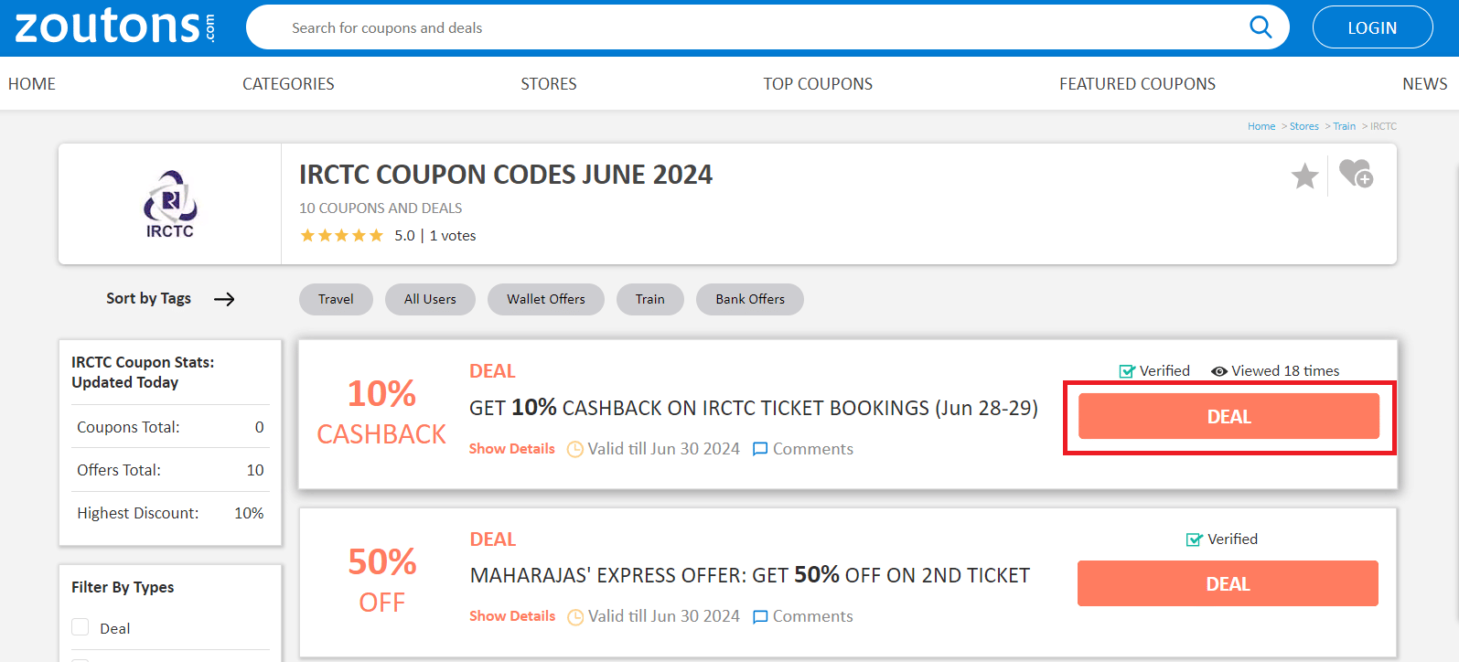 IRCTC Coupon Codes & Discount Coupons Up to 50 Off July 2024