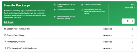 DUbai Expo 2020 family package