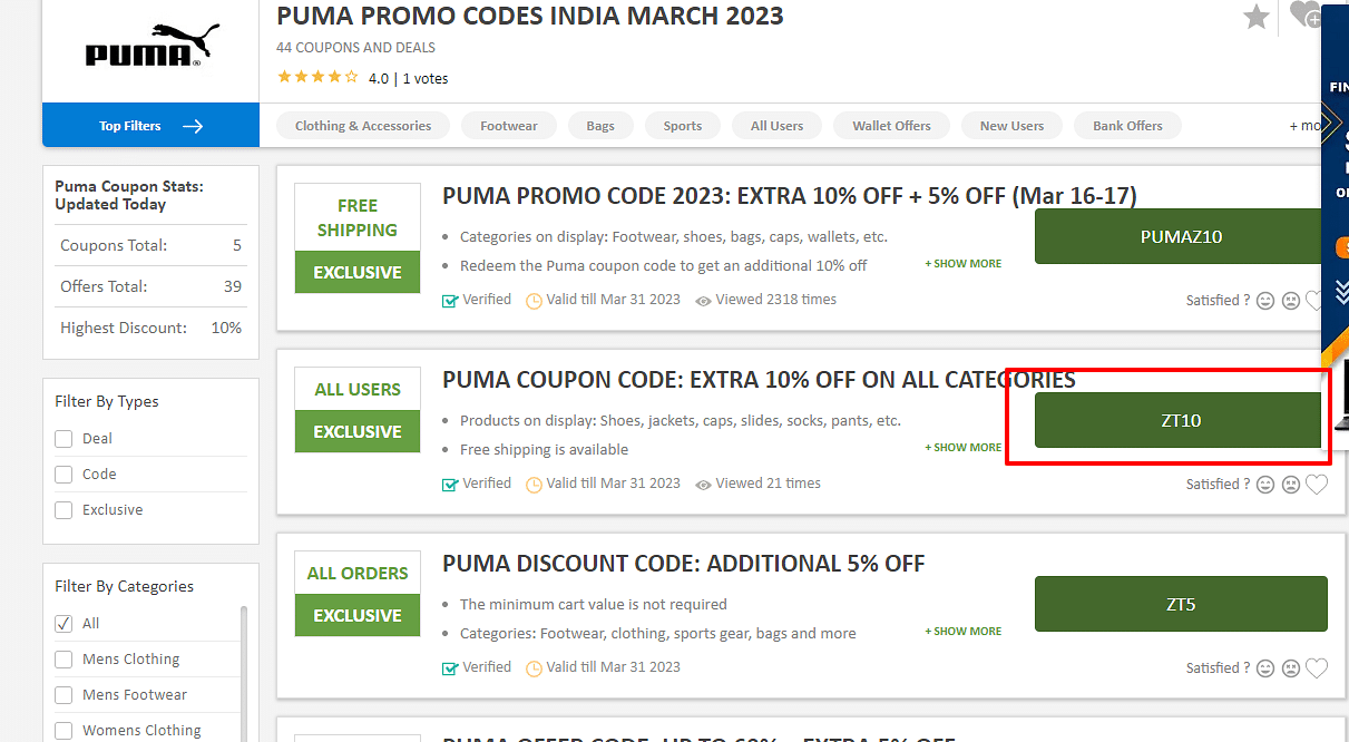 Puma Promo Codes India & Coupons Up to 60 Off January 2024
