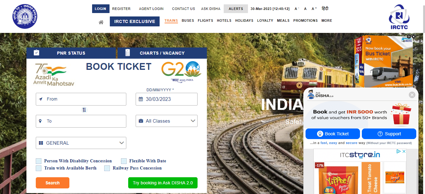 IRCTC Offers and Coupons Get Rs.100 Cashback Coupon Code November 2023
