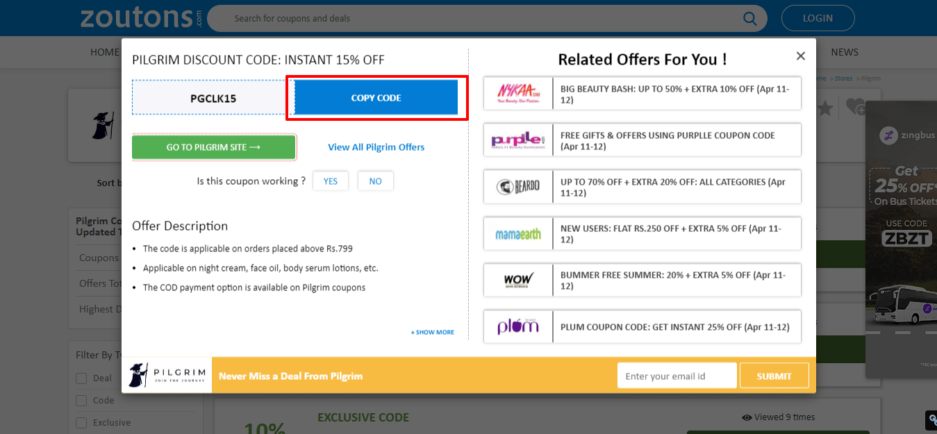 Pilgrim Coupon Codes & Offers Buy Any 3 at Rs.999 Coupons September 2023