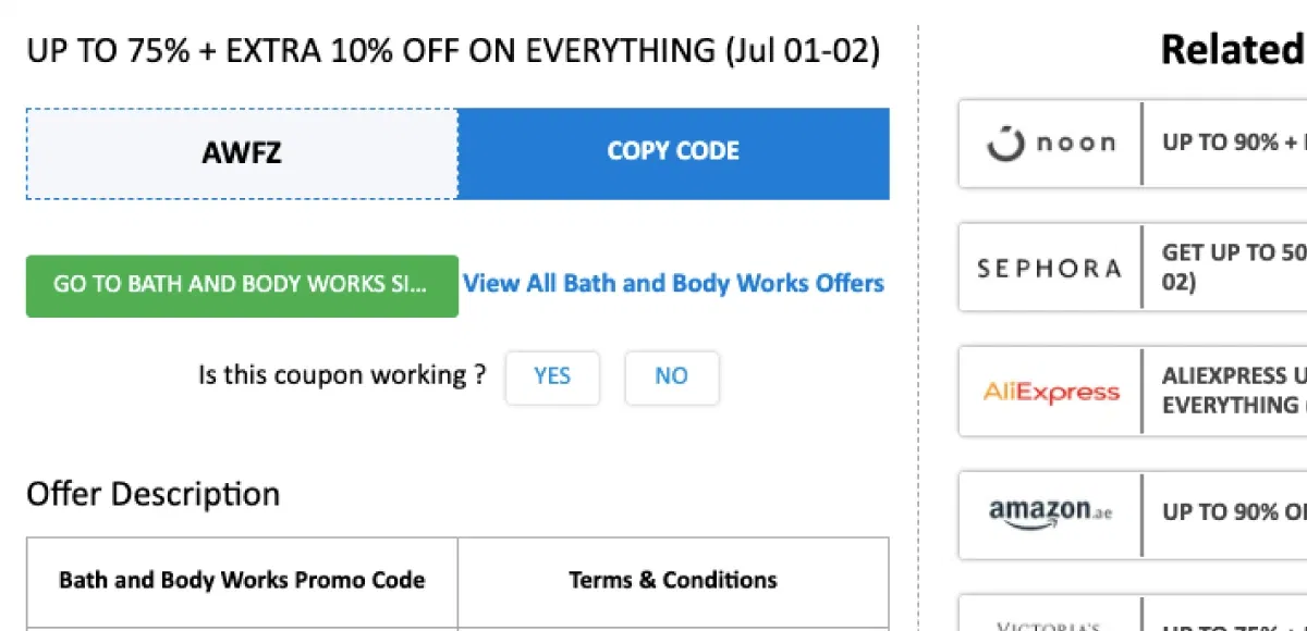 Bath and Body Works Promo Code