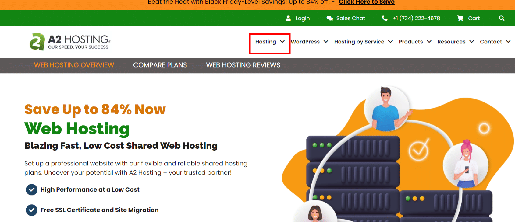 A2 Hosting Home Page