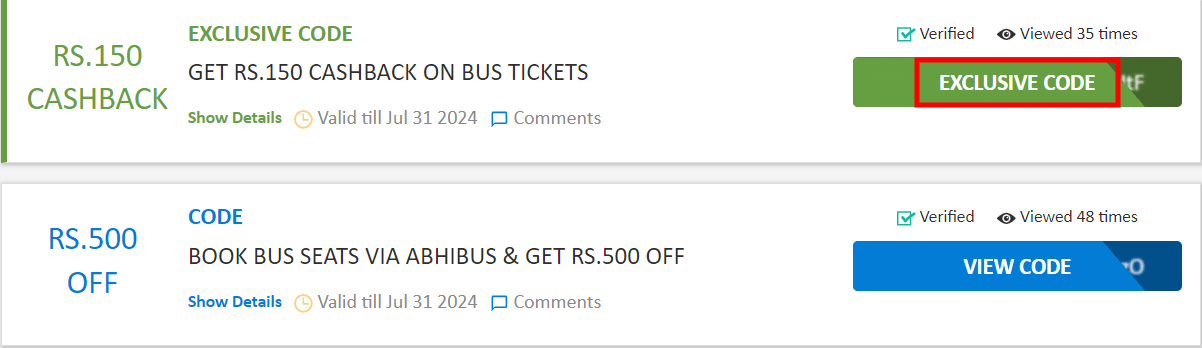 Abhibus promo code
