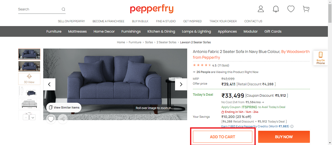 Pepperfry Coupon Codes Up to 75 off + 20 cashback October 2024