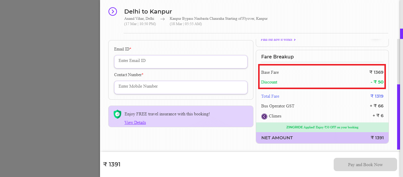 Zingbus Coupon Codes & Offers Flat 50 OFF October 2024