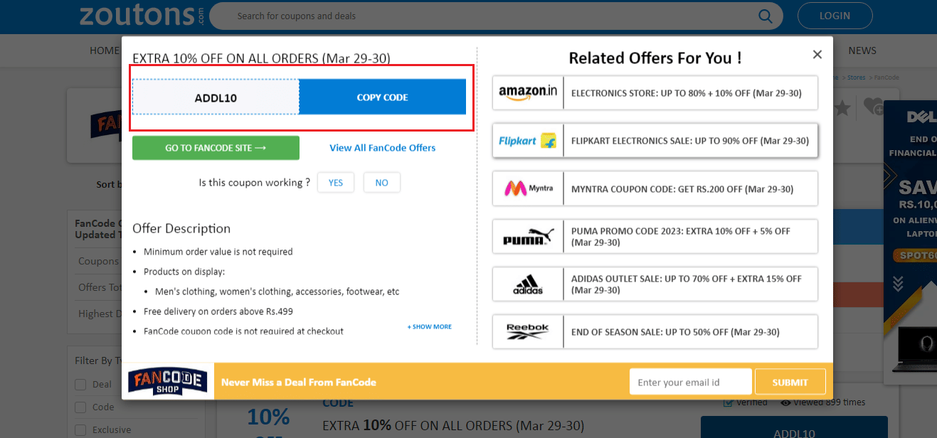 FanCode Coupon Codes Up to 80 Off October 2024