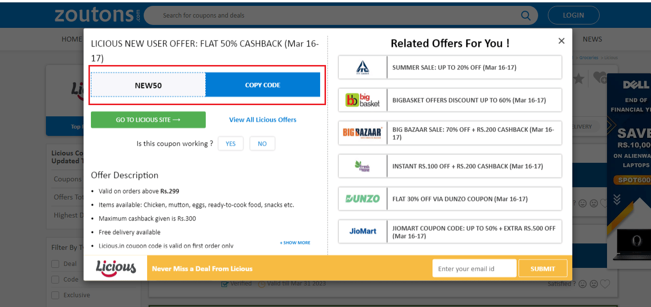 Licious Coupons & Offers Get 50 Cashback Promo Code January 2024