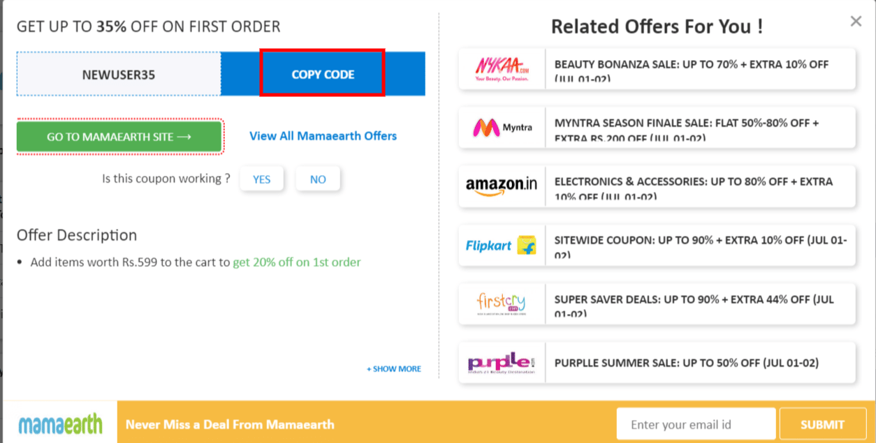 Mamaearth coupon codes