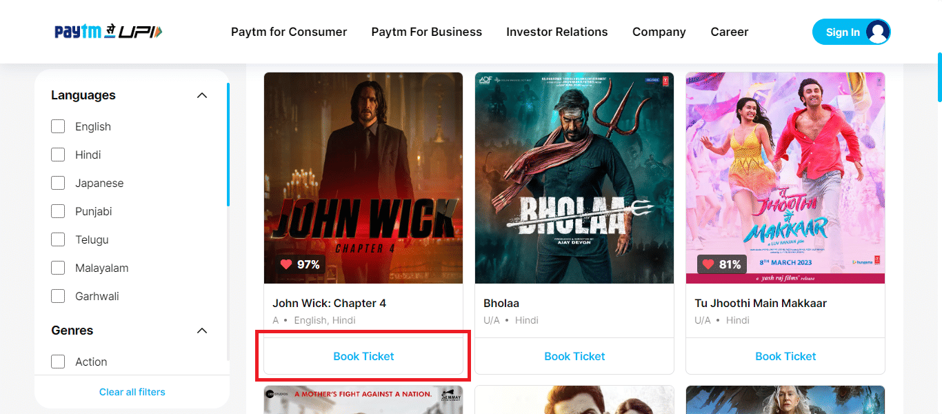 Paytm Movies Coupons