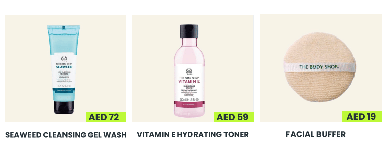 The Body Shop face products