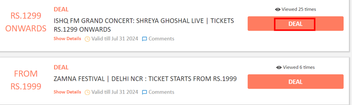 Paytm Insider offers