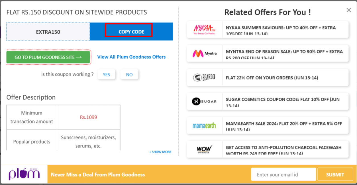 Plum Goodness promo code