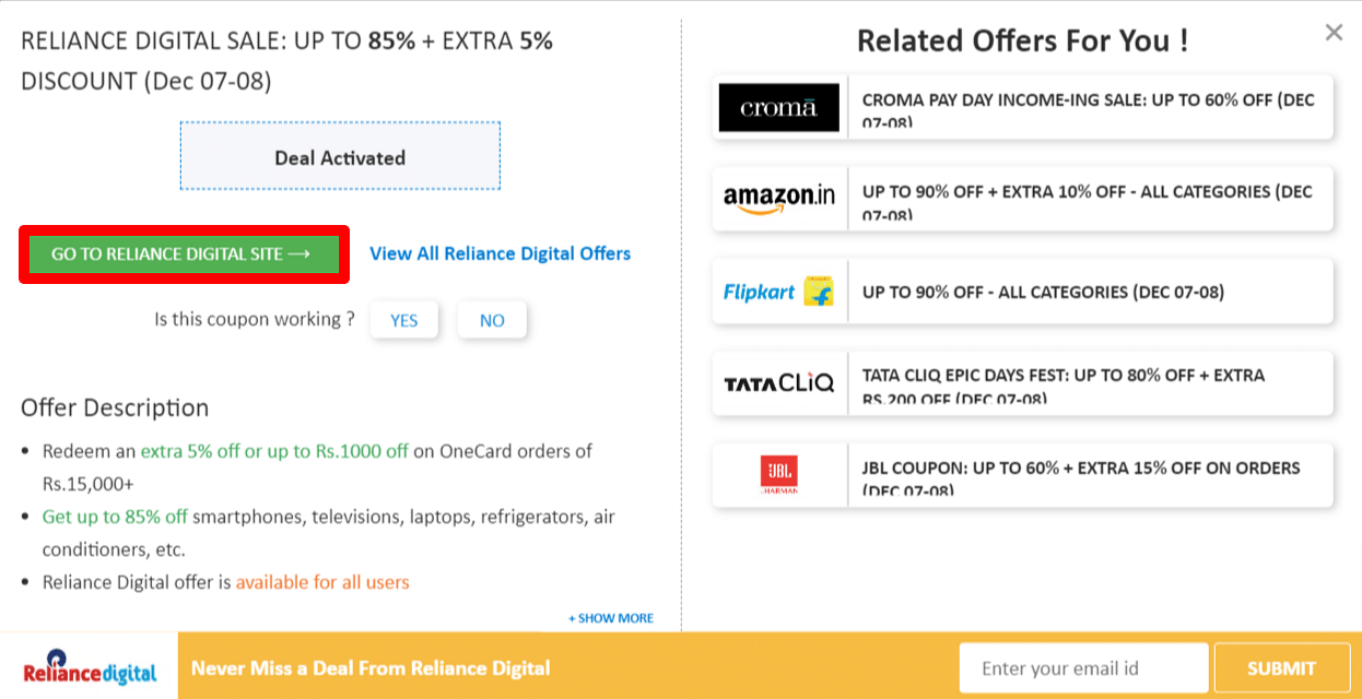 Reliance Digital Coupons Up To 90 Off Promo Codes April 2024