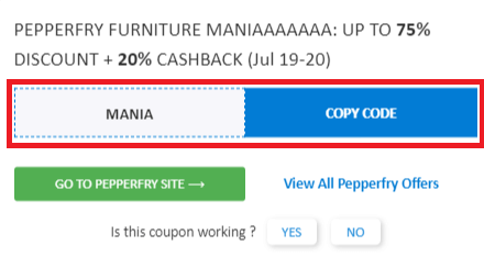 Pepperfry coupon codes