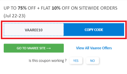 Vaaree promo code