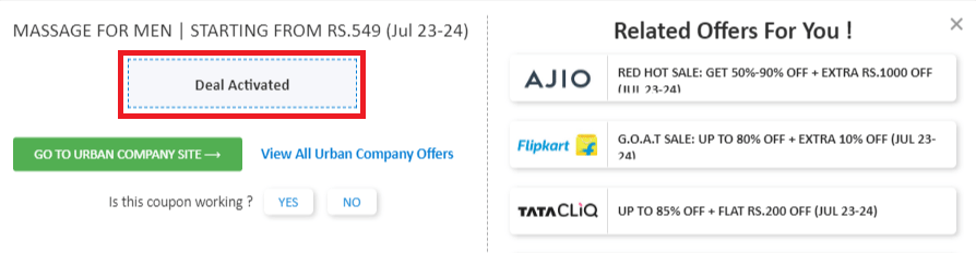 Urban Company promo codes